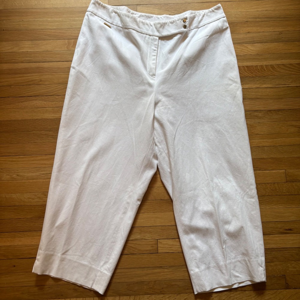 Lauren Ralph Lauren Cropped Pants Women 16W Minimal White Minimal Old Money Chic